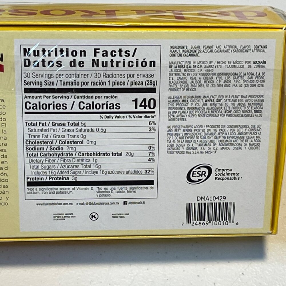 Mazapán De La Rosa (Pack of 2) Original Mexican Peanut Candy 30 Units each - Picture 5 of 5